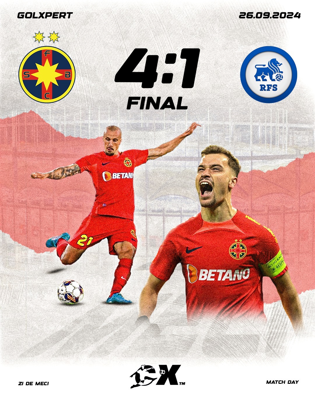 Grafica zi de meci - FCSB - RFS
